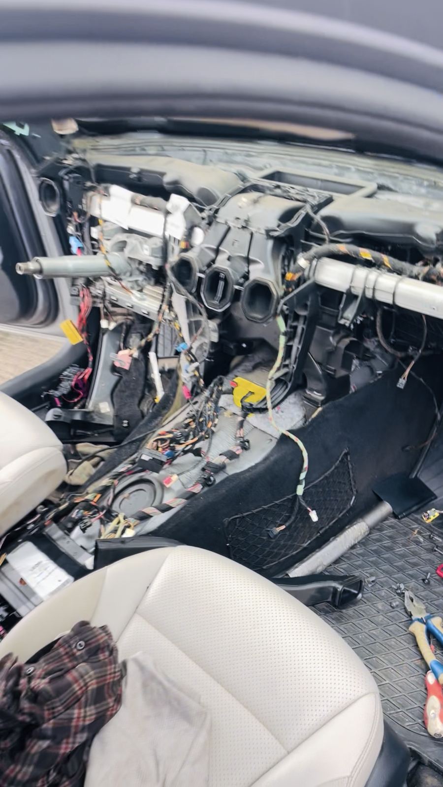 Dashboard Removed — Wiring & Vent Repair